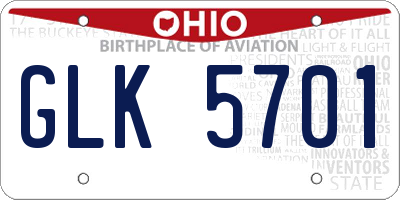 OH license plate GLK5701