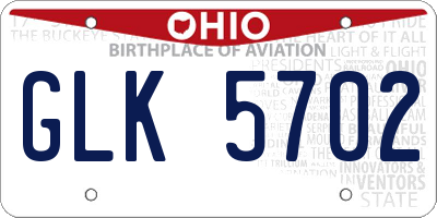 OH license plate GLK5702