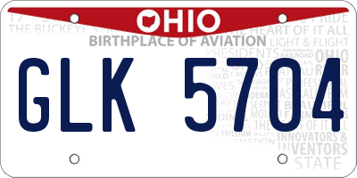 OH license plate GLK5704
