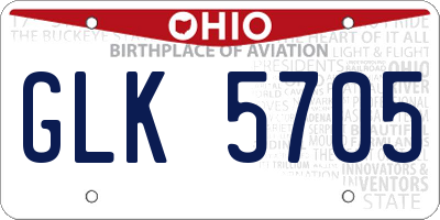 OH license plate GLK5705