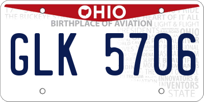 OH license plate GLK5706