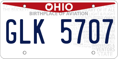 OH license plate GLK5707