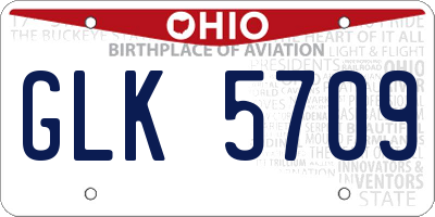 OH license plate GLK5709