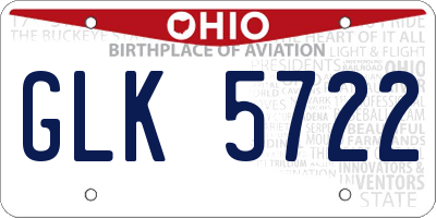 OH license plate GLK5722