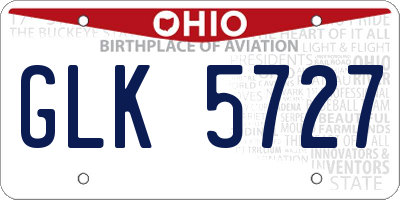 OH license plate GLK5727