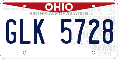 OH license plate GLK5728