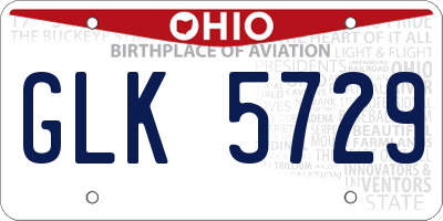 OH license plate GLK5729