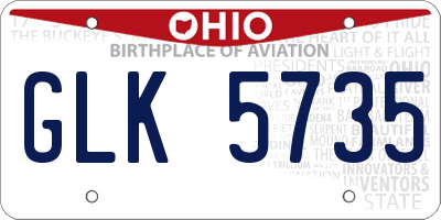 OH license plate GLK5735