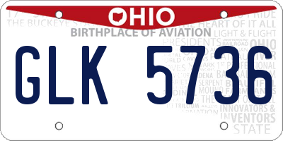 OH license plate GLK5736