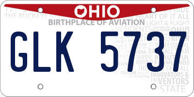 OH license plate GLK5737