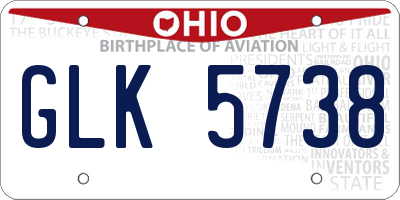 OH license plate GLK5738