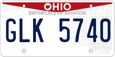 OH license plate GLK5740