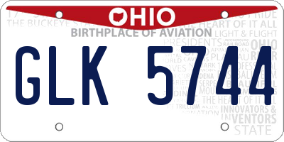 OH license plate GLK5744