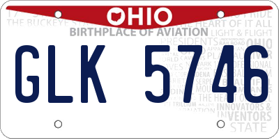 OH license plate GLK5746