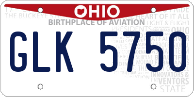 OH license plate GLK5750