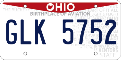 OH license plate GLK5752
