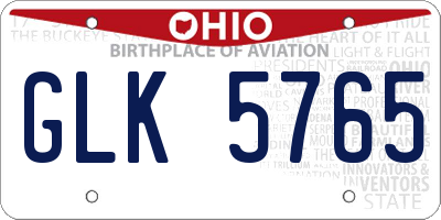 OH license plate GLK5765