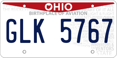 OH license plate GLK5767