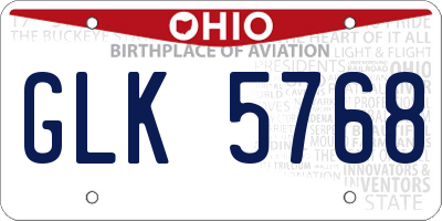 OH license plate GLK5768