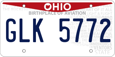 OH license plate GLK5772