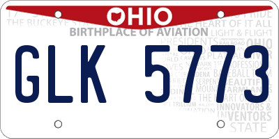 OH license plate GLK5773