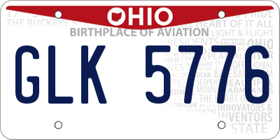 OH license plate GLK5776