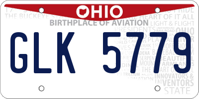 OH license plate GLK5779