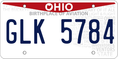 OH license plate GLK5784