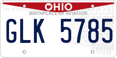 OH license plate GLK5785