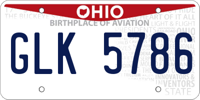 OH license plate GLK5786