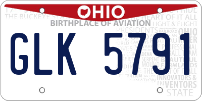 OH license plate GLK5791