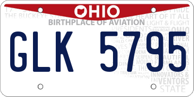 OH license plate GLK5795