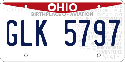 OH license plate GLK5797
