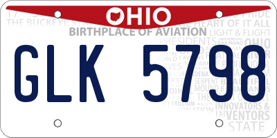 OH license plate GLK5798