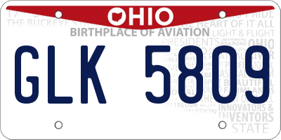OH license plate GLK5809