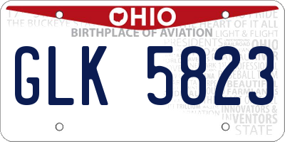 OH license plate GLK5823