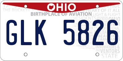 OH license plate GLK5826