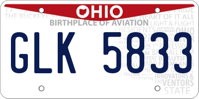 OH license plate GLK5833