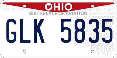 OH license plate GLK5835