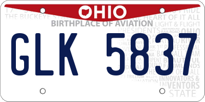 OH license plate GLK5837