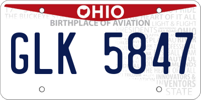 OH license plate GLK5847