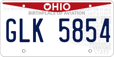 OH license plate GLK5854