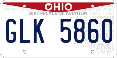 OH license plate GLK5860