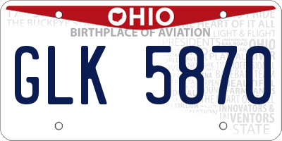 OH license plate GLK5870