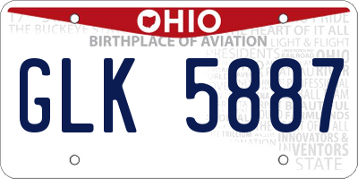 OH license plate GLK5887