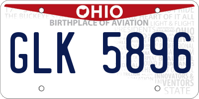 OH license plate GLK5896