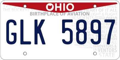 OH license plate GLK5897