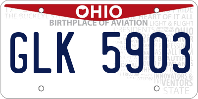 OH license plate GLK5903