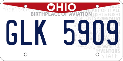 OH license plate GLK5909
