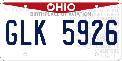 OH license plate GLK5926